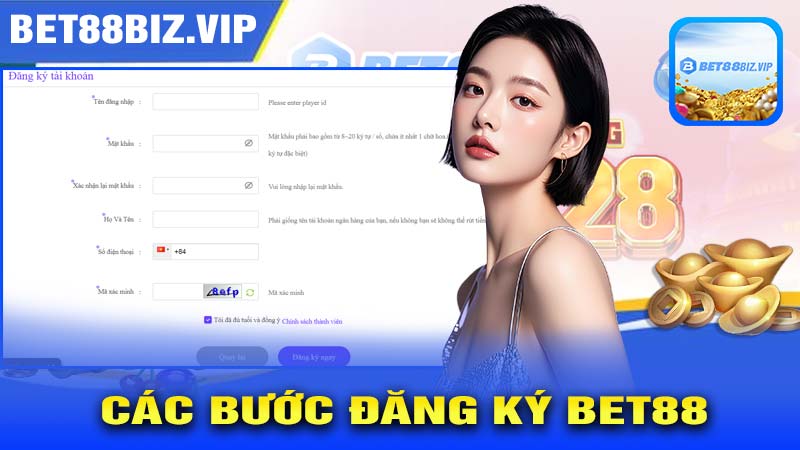 Các bước Đăng Ký BET88